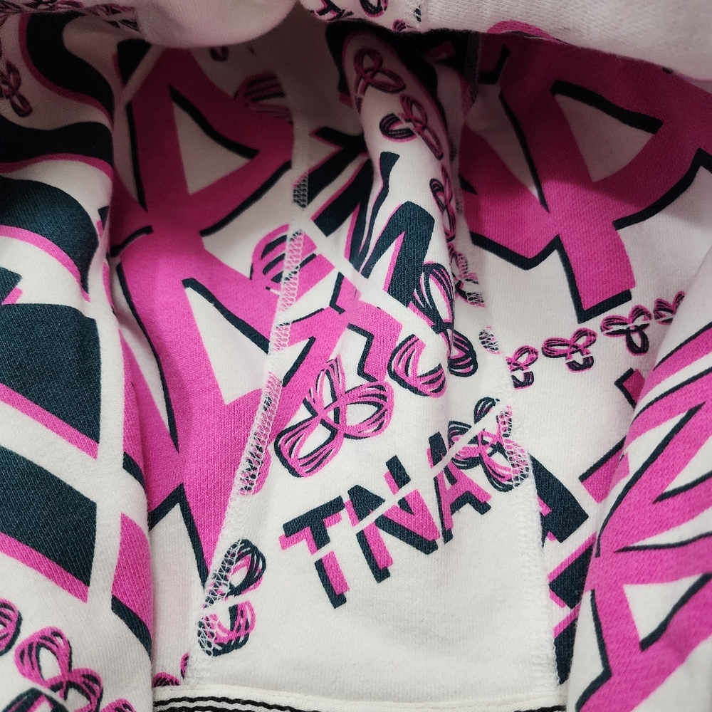 TNA Pink and Black Graphic Hoodie - Picture 11 of 12
